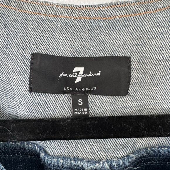 7 For All Mankind Inside Out Denim Two-Tone Dress Sz S - Picture 3 of 5